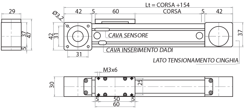 ML45HPC - Drives with polyurethane belt with steel inserts / Protected belt drive and screw drive linear units / Linear sliding systems / Products / Alutec | Profili in alluminio, sistemi di trasporto e automazione industriale - Alutec Group ML45HPC - Drives with polyurethane belt with steel inserts / Protected belt drive and screw drive linear units / Linear sliding systems / Products / Alutec | Profili in alluminio, sistemi di trasporto e automazione industriale - Alutec Group