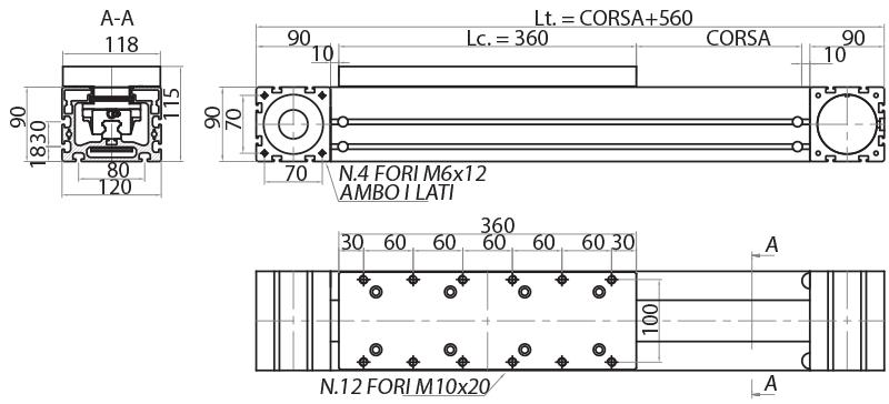 ML45HPC - Drives with polyurethane belt with steel inserts / Protected belt drive and screw drive linear units / Linear sliding systems / Products / Alutec | Profili in alluminio, sistemi di trasporto e automazione industriale - Alutec Group ML45HPC - Drives with polyurethane belt with steel inserts / Protected belt drive and screw drive linear units / Linear sliding systems / Products / Alutec | Profili in alluminio, sistemi di trasporto e automazione industriale - Alutec Group