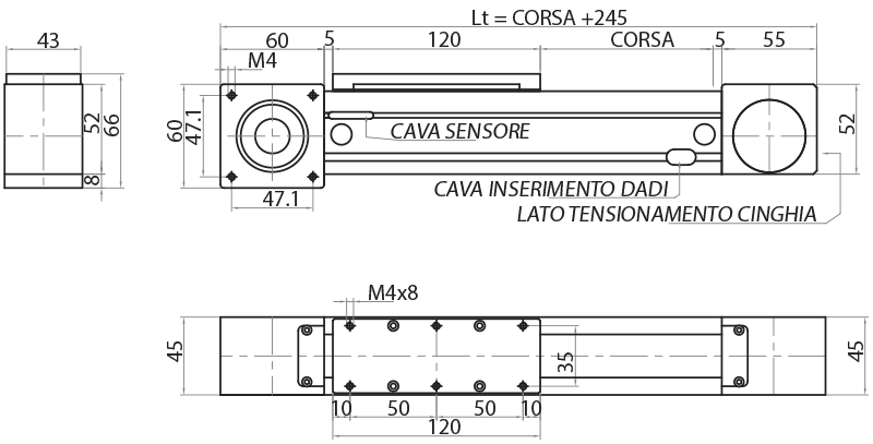 ML45HPC - Drives with polyurethane belt with steel inserts / Protected belt drive and screw drive linear units / Linear sliding systems / Products / Alutec | Profili in alluminio, sistemi di trasporto e automazione industriale - Alutec Group ML45HPC - Drives with polyurethane belt with steel inserts / Protected belt drive and screw drive linear units / Linear sliding systems / Products / Alutec | Profili in alluminio, sistemi di trasporto e automazione industriale - Alutec Group