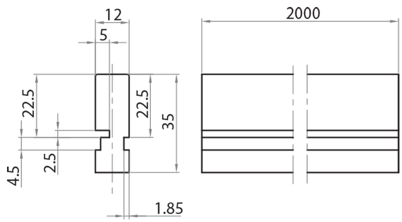 904513 - Multi-functional profile with fixed guide h=35 mm / Accessories for conveyor belts / Conveyor belts / Products / Alutec | Profili in alluminio, sistemi di trasporto e automazione industriale - Alutec Group 904513 - Multi-functional profile with fixed guide h=35 mm / Accessories for conveyor belts / Conveyor belts / Products / Alutec | Profili in alluminio, sistemi di trasporto e automazione industriale - Alutec Group